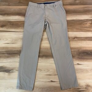 Vineyard Vines Mens On The Go Pant 34x32 Khaki Cotton Blend Casual